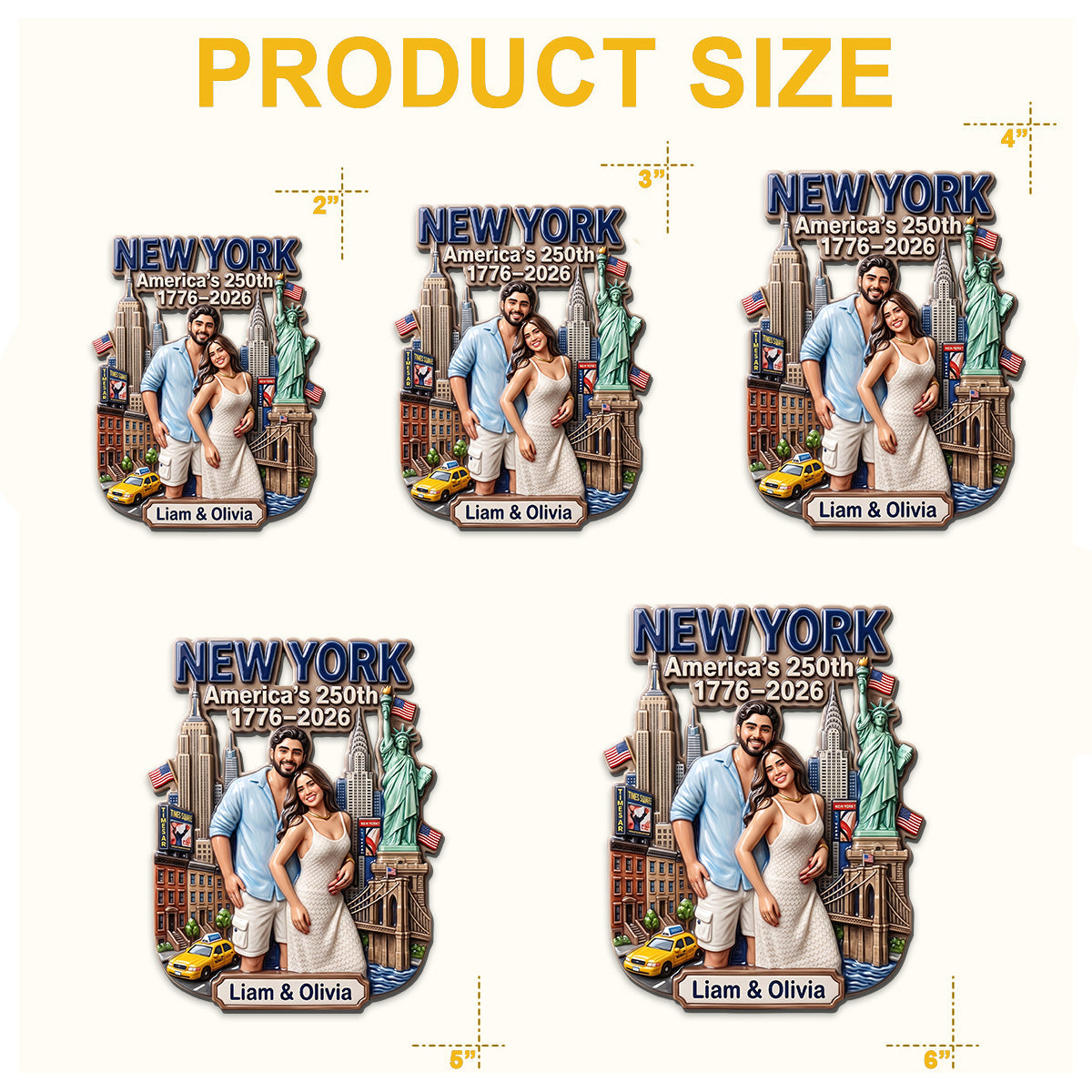 USA Travel Memory - Personalized Patriot Magnet