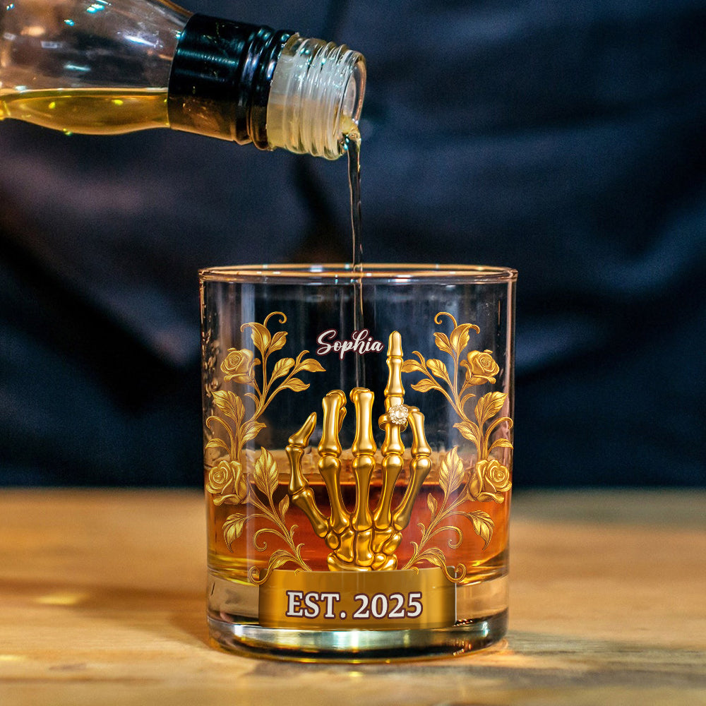 Wedding Couple - Personalized Couple Whiskey Glass