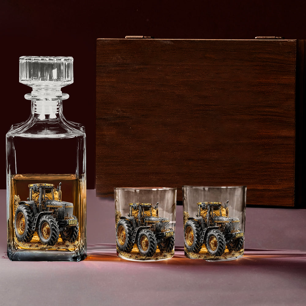 Strong Farmer - Personalized Tractor Whiskey Glass