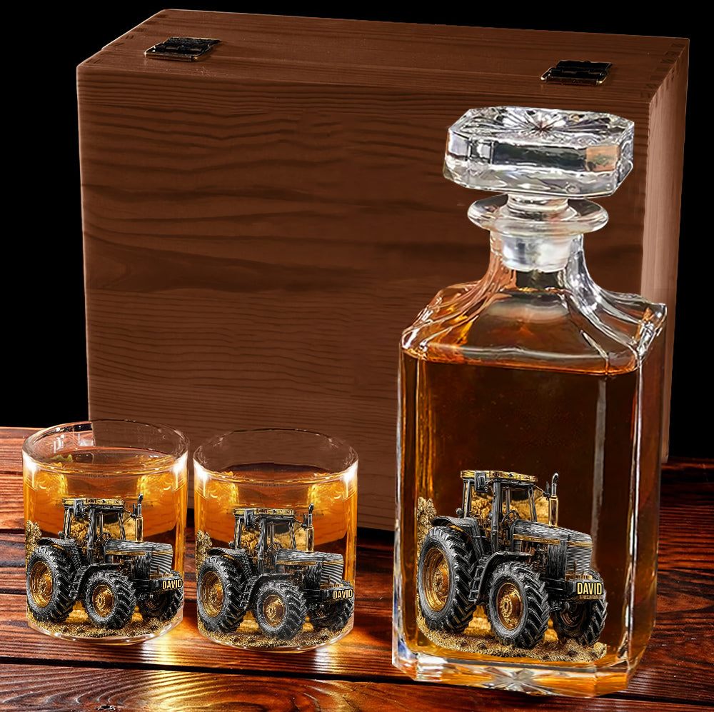 Strong Farmer - Personalized Tractor Whiskey Glass