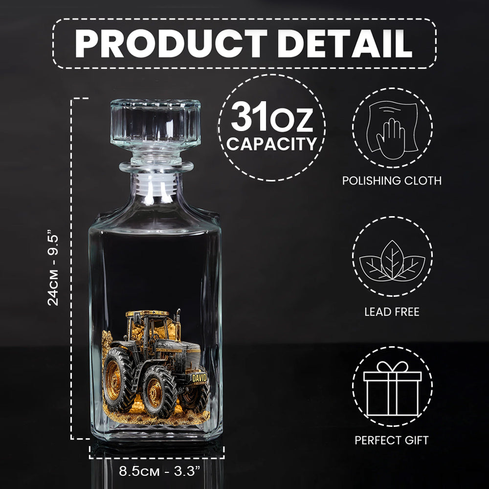 Strong Farmer - Personalized Tractor Whiskey Glass
