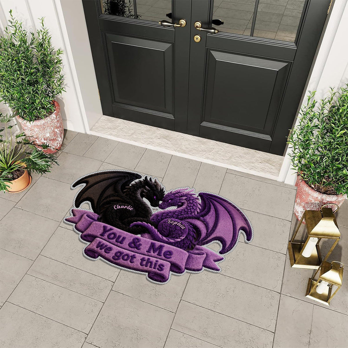 You & Me We Got This - Personalized Dragon Non-Slip Tufted Rug