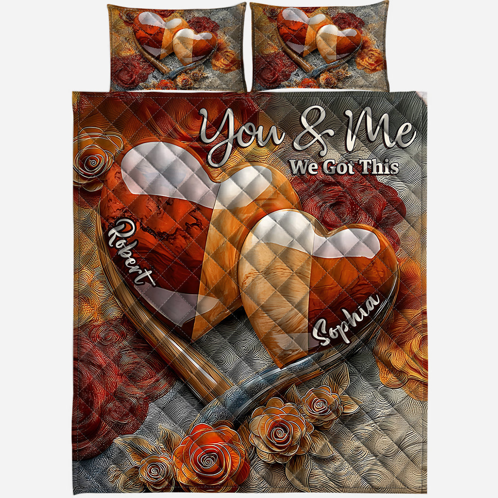 You & Me We Got This - Personalized Couple Quilt Set