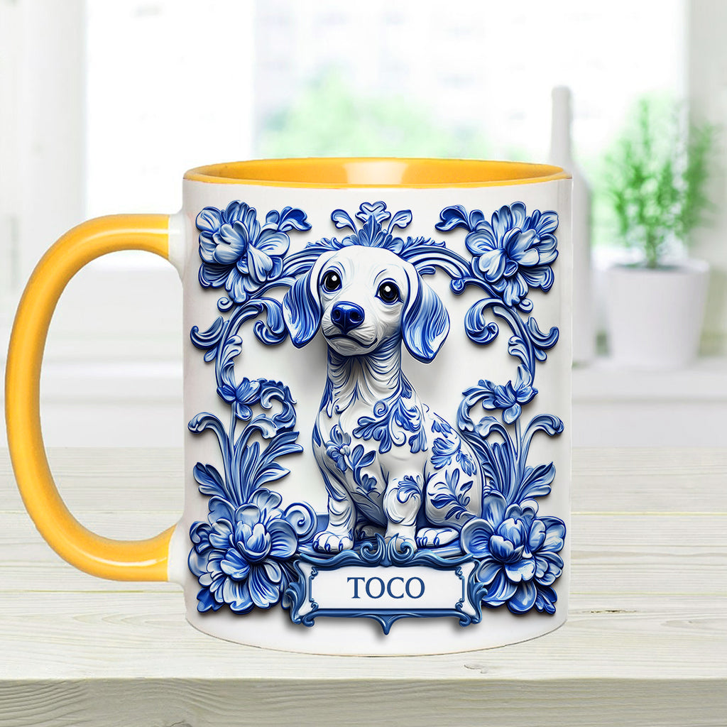 Porcelain Dachshund - Personalized Dog Accent Mug