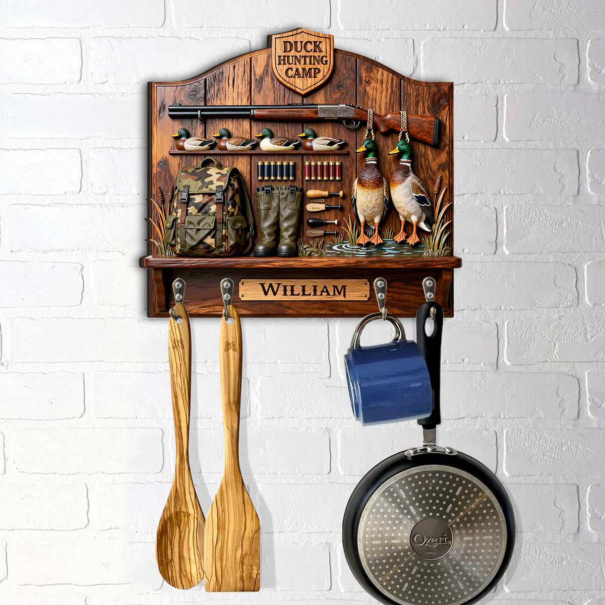 Love Hunting - Personalized Hunting Custom Shaped Hanging Rack