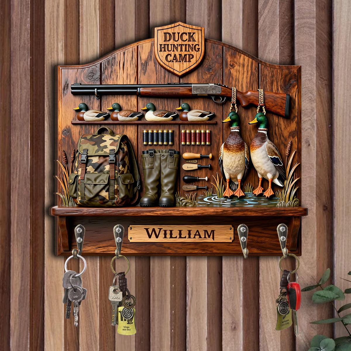 Love Hunting - Personalized Hunting Custom Shaped Hanging Rack