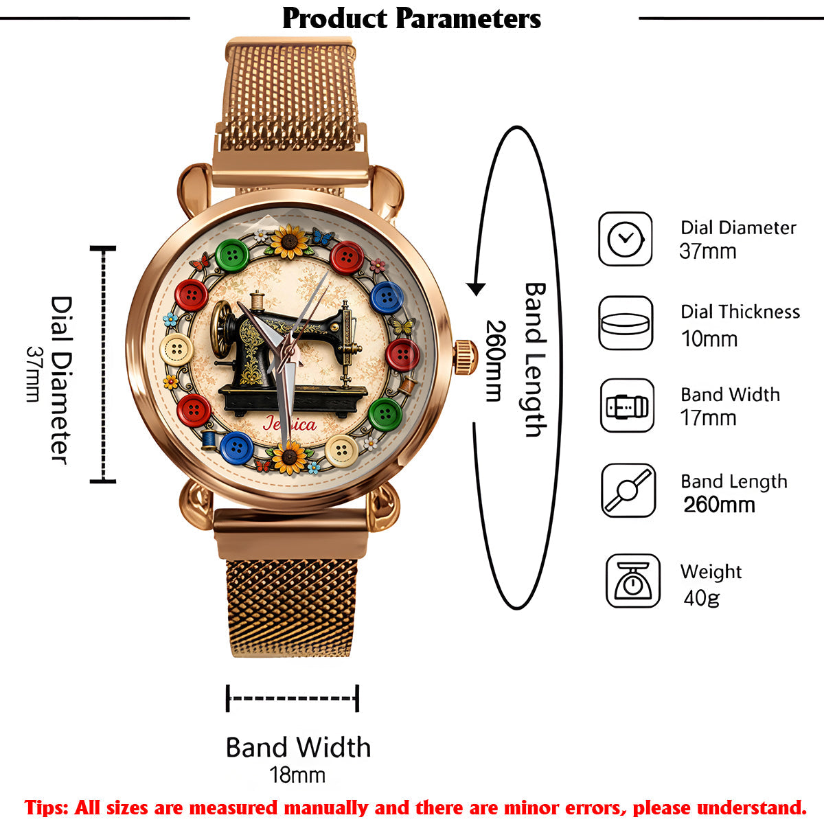 Love Sewing - Personalized Sewing Women Hand Watch