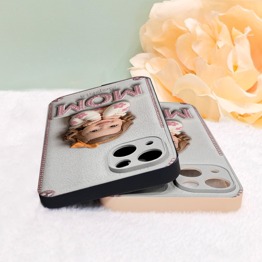 Mother's Day Gift, Custom From Any Photo - Personalized Mother 3D Embossed Leather Phone Case