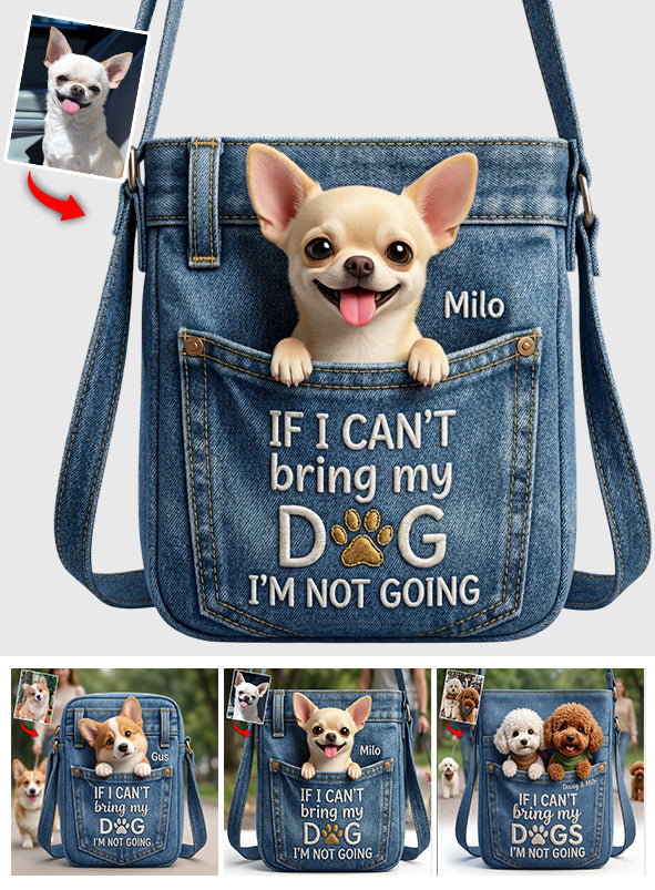 Pet In Jean Pocket - Personalized Dog Plush Crossbag