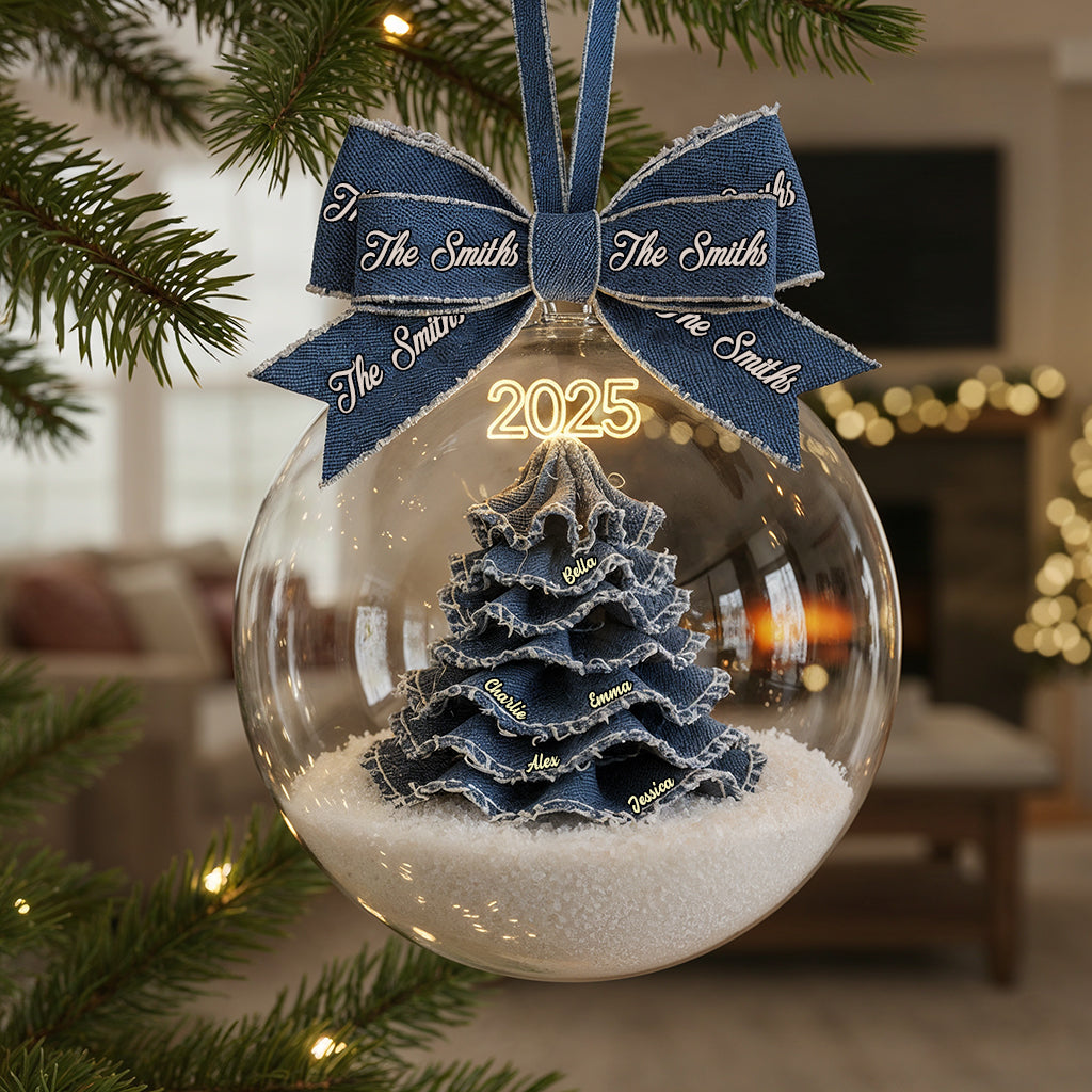 Merry Christmas Family - Personalized Family Transparent Ornament