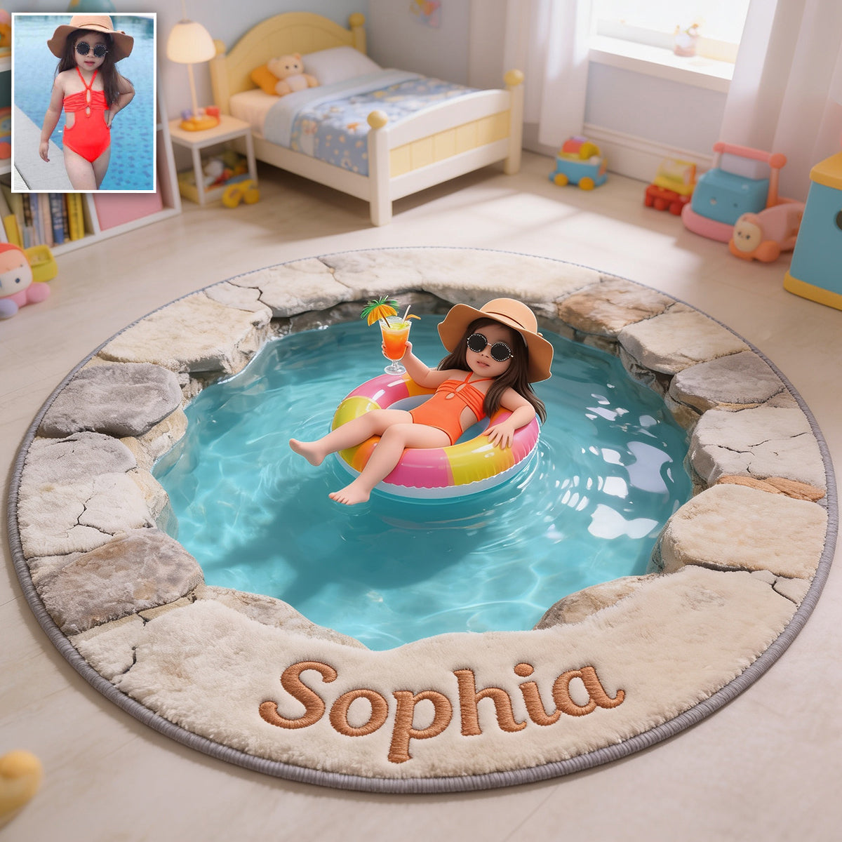 Summer Vibes - Personalized Kid Non-Slip Tufted Rug