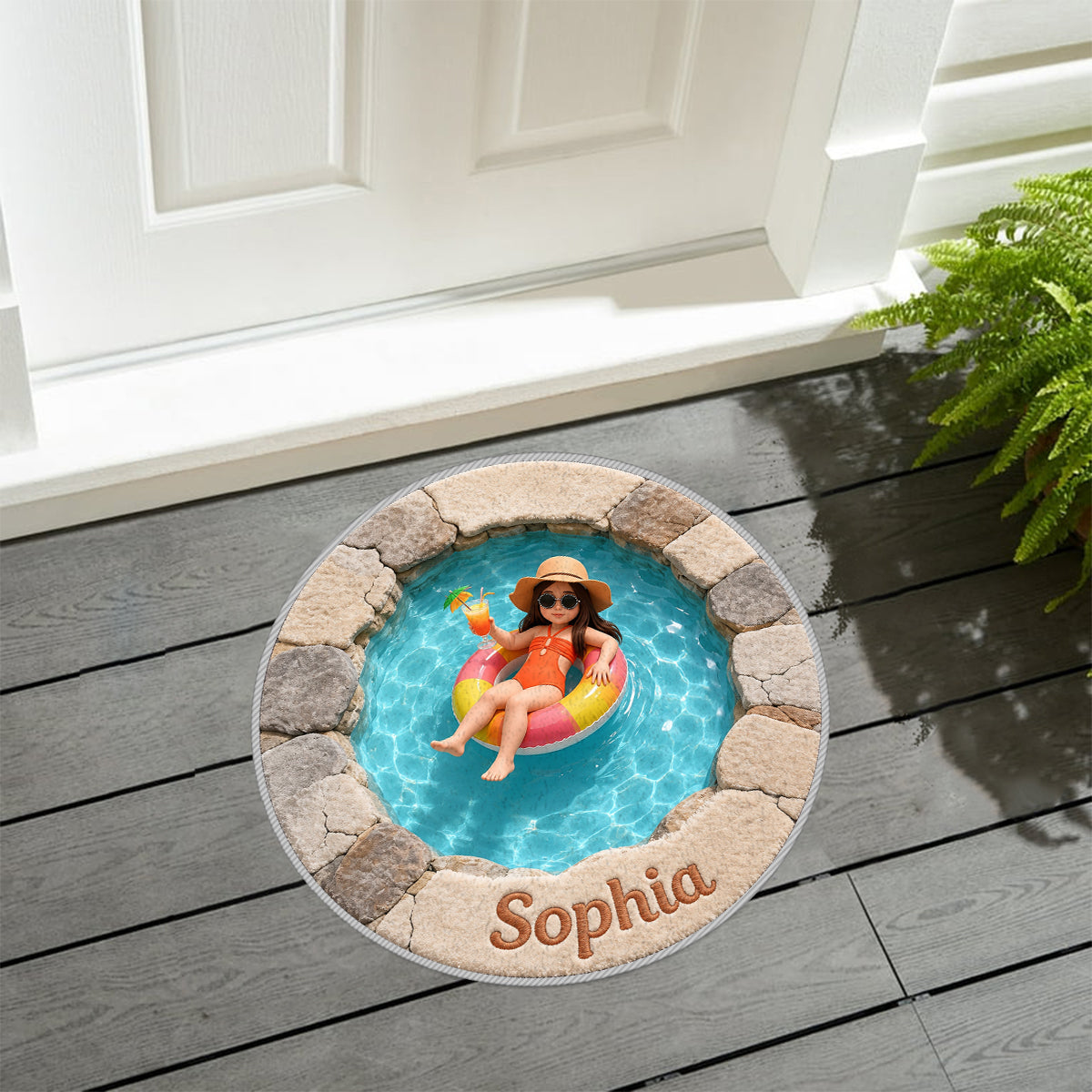 Summer Vibes - Personalized Kid Non-Slip Tufted Rug