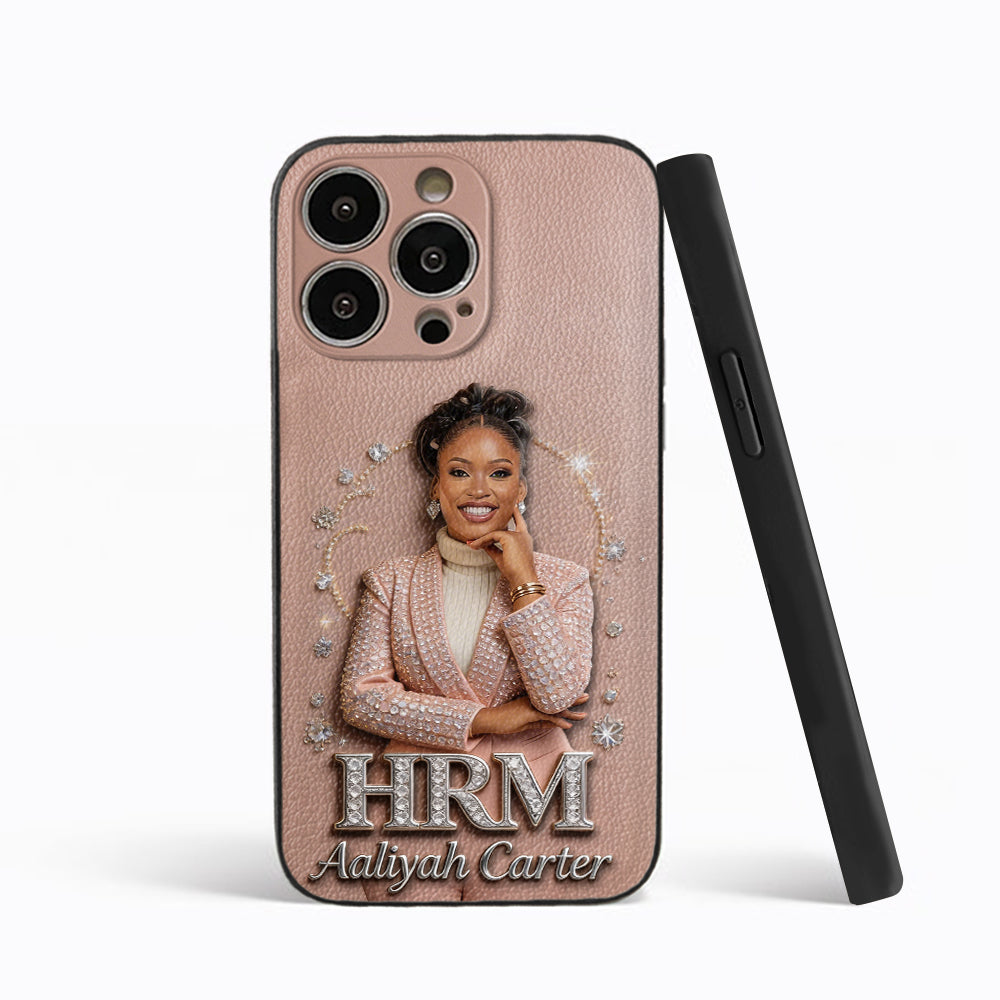 Office Decoration Custom Any Photo - Personalized Colleague 3D Embossed Leather Phone Case