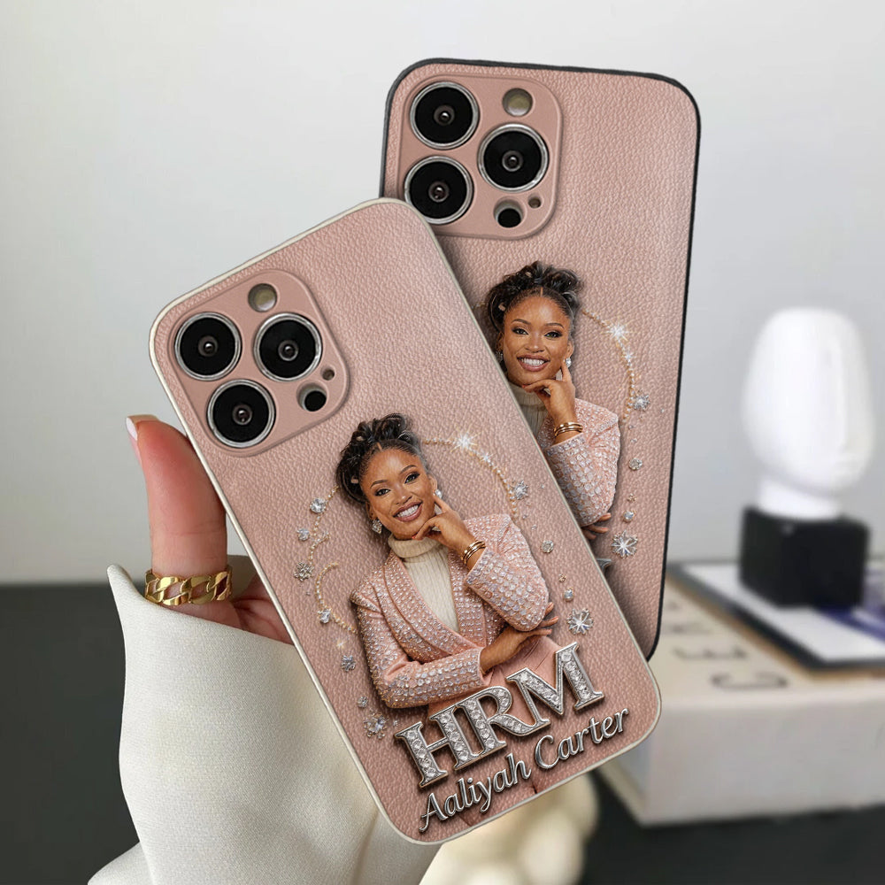 Office Decoration Custom Any Photo - Personalized Colleague 3D Embossed Leather Phone Case