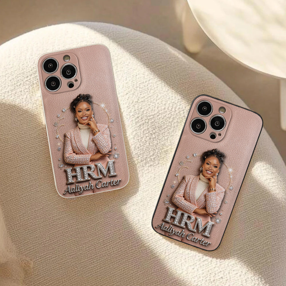 Office Decoration Custom Any Photo - Personalized Colleague 3D Embossed Leather Phone Case