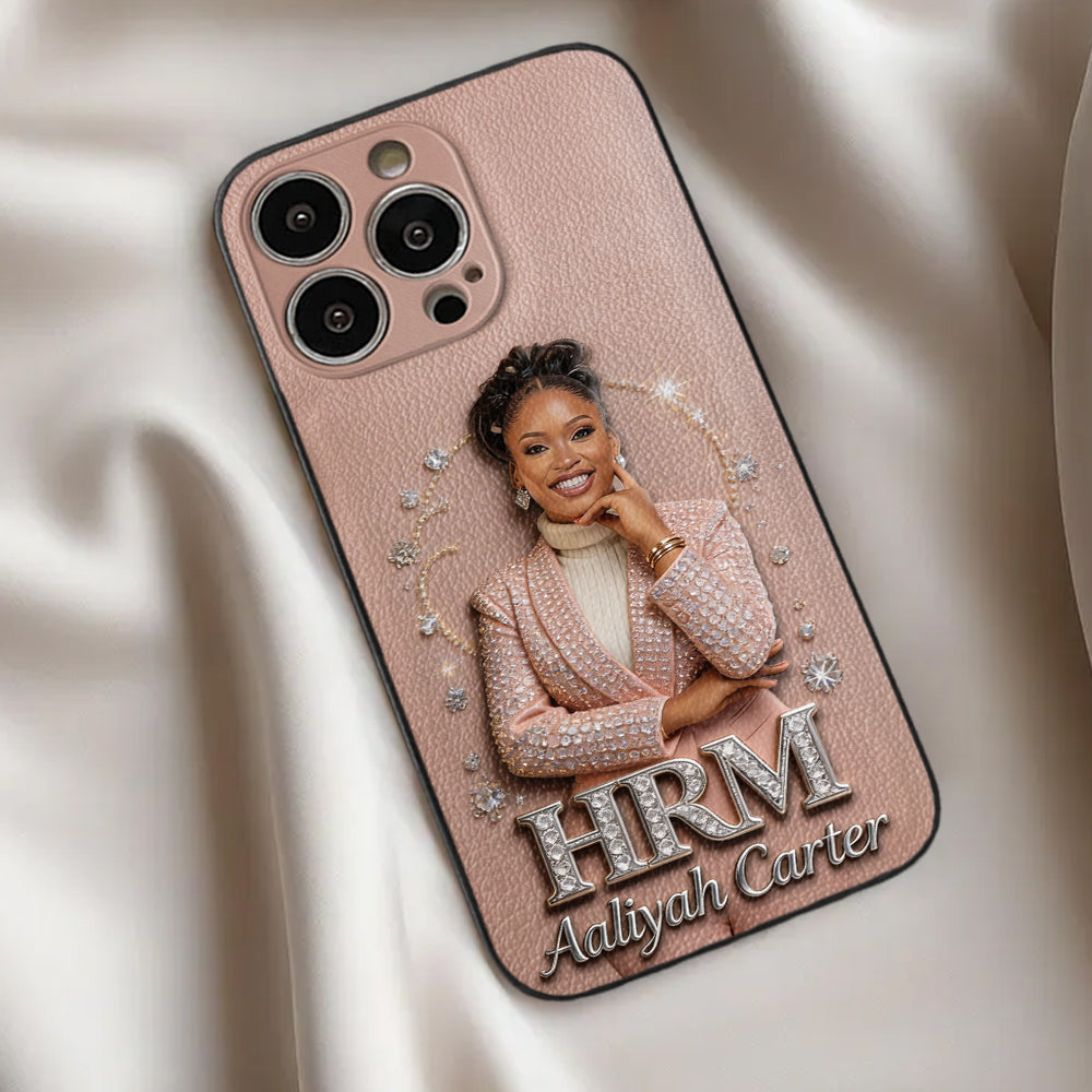Office Decoration Custom Any Photo - Personalized Colleague 3D Embossed Leather Phone Case