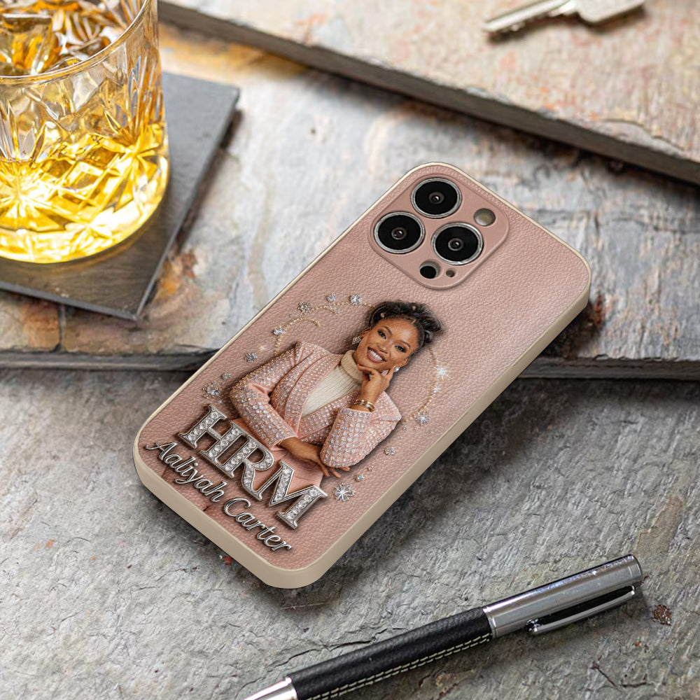 Office Decoration Custom Any Photo - Personalized Colleague 3D Embossed Leather Phone Case