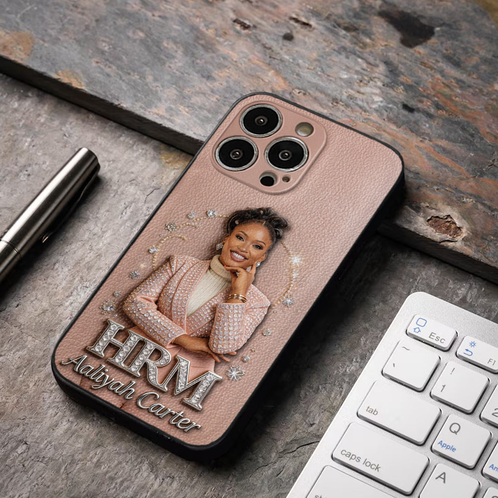 Office Decoration Custom Any Photo - Personalized Colleague 3D Embossed Leather Phone Case