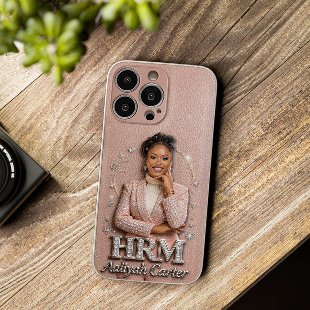 Office Decoration Custom Any Photo - Personalized Colleague 3D Embossed Leather Phone Case