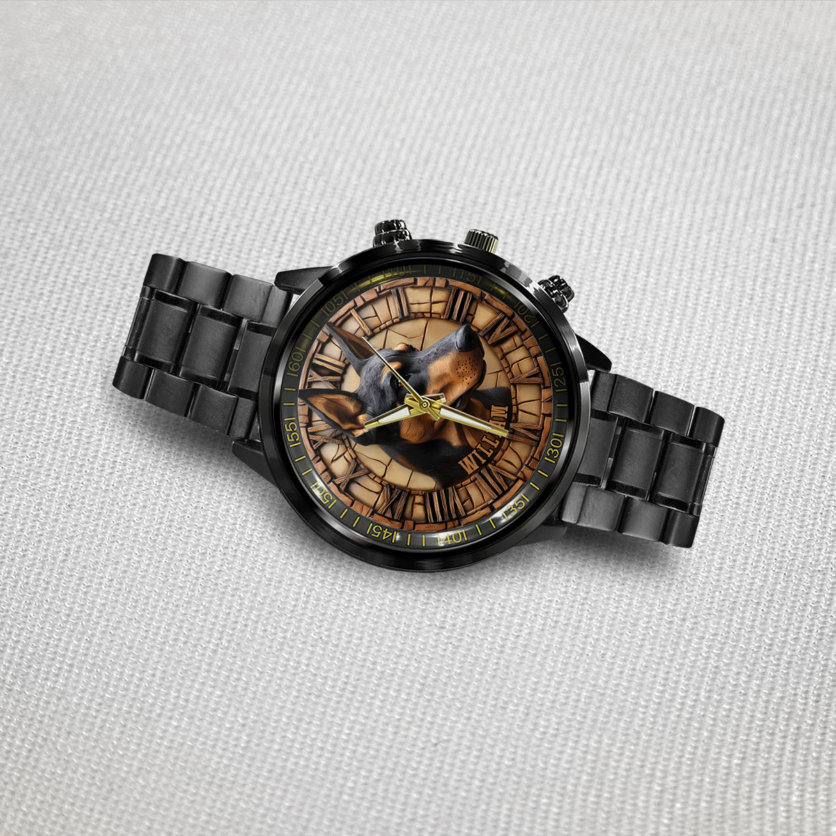 Brave Doberman Pinscher - Personalized Dog Hand Watch