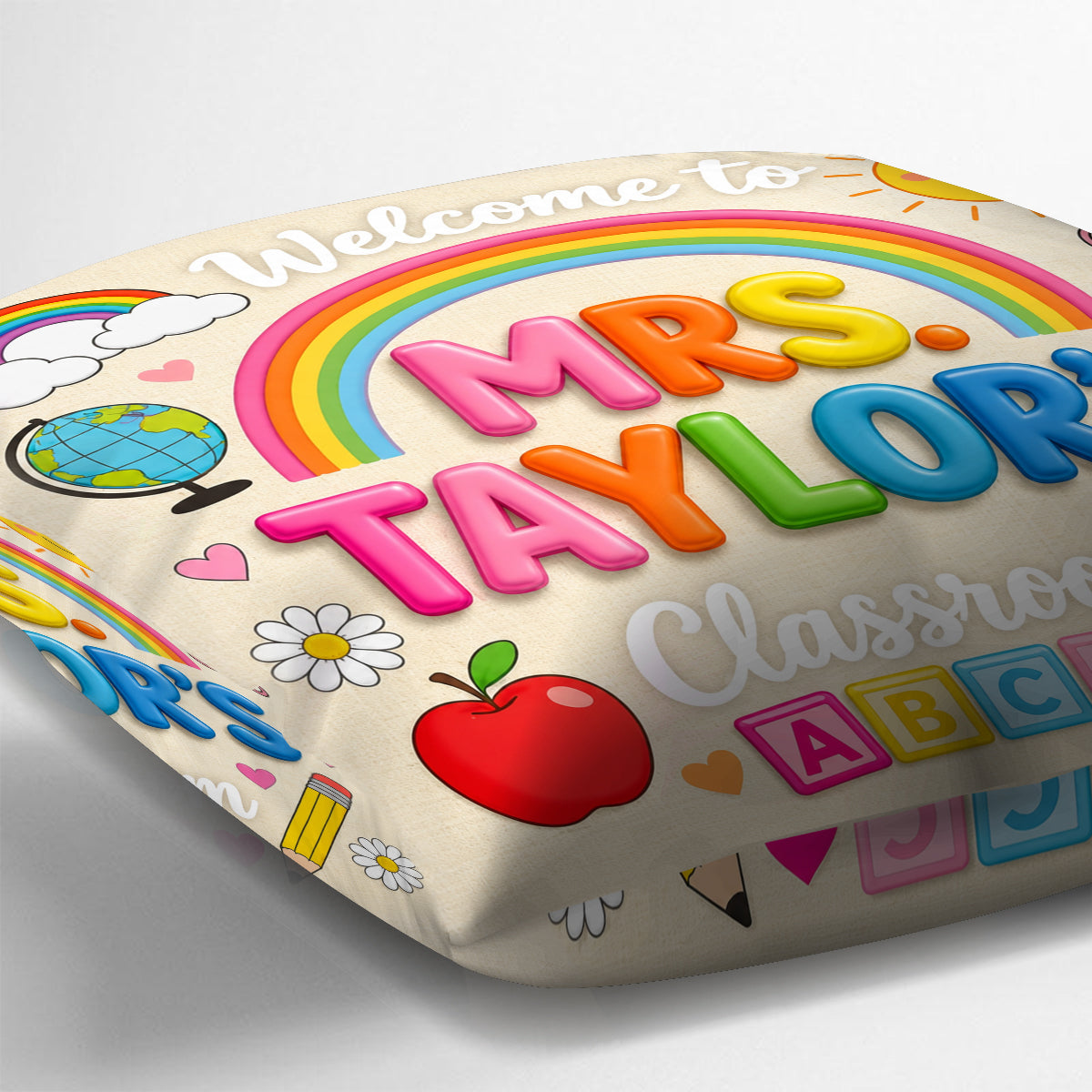 Welcome To Teacher's Classroom - Personalized Teacher Throw Pillow