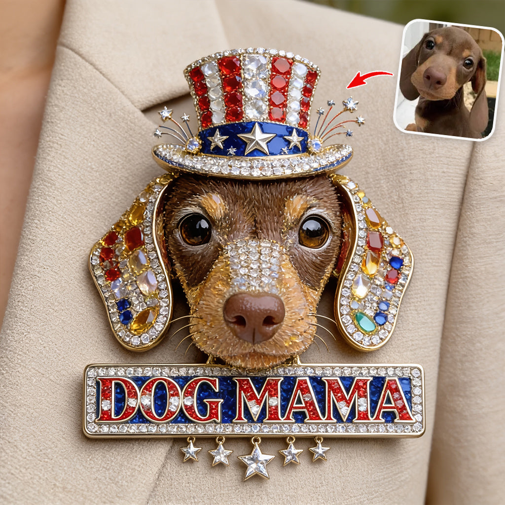Red, White & Woof - Personalized Dog 3D Embossed Enamel Pin