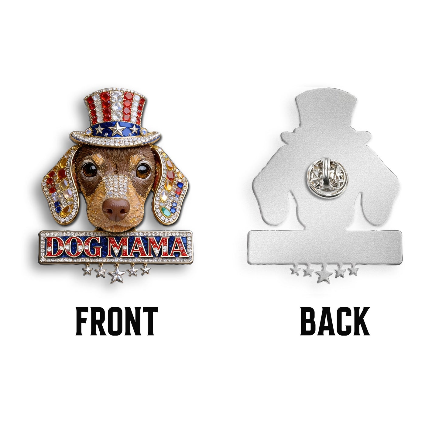 Red, White & Woof - Personalized Dog 3D Embossed Enamel Pin