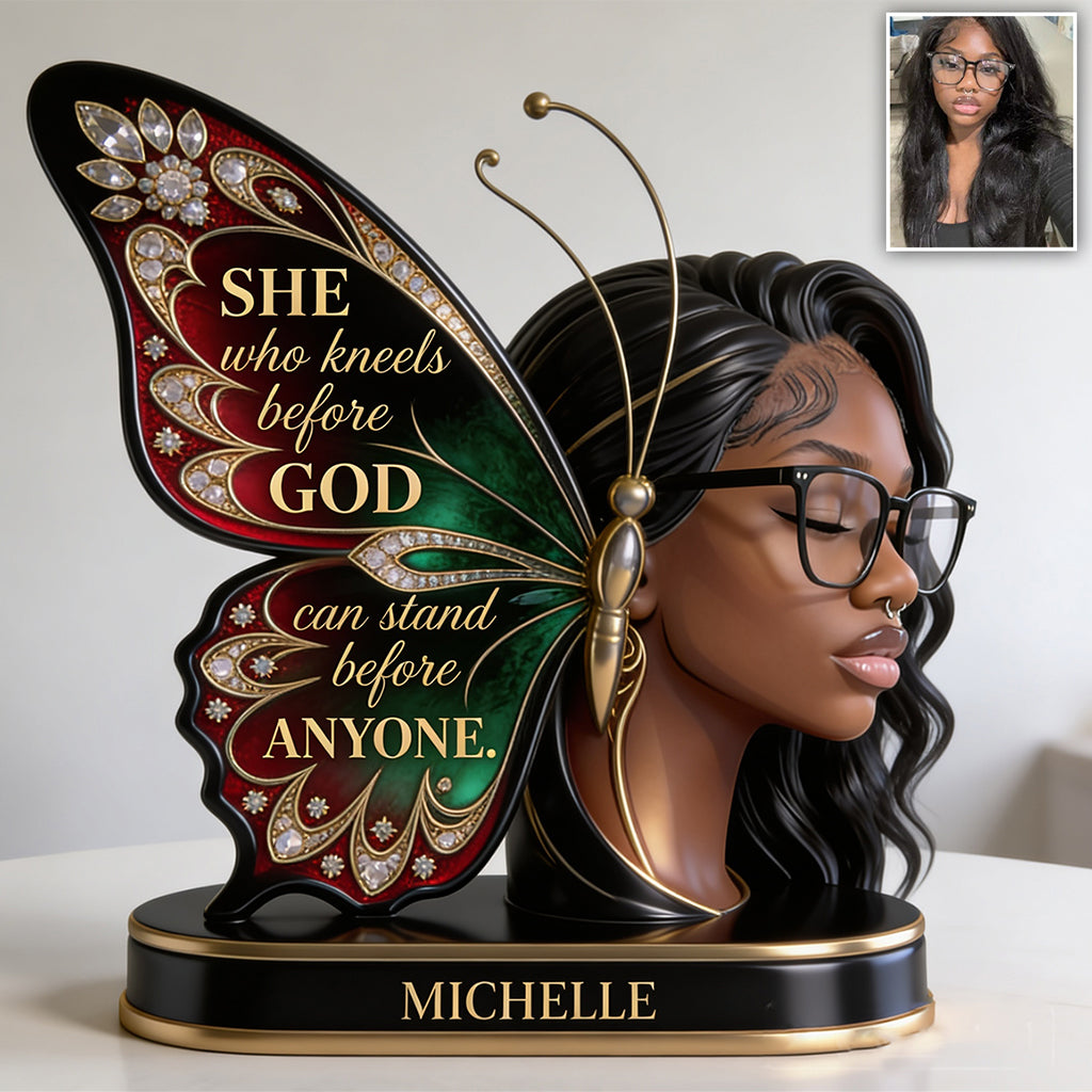 She Who Kneels Before God - Personalized African American Custom Shaped Acrylic Plaque