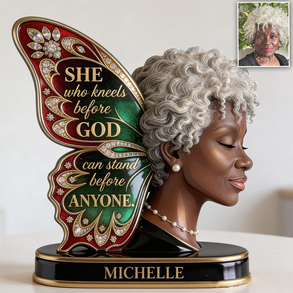 She Who Kneels Before God - Personalized African American Custom Shaped Acrylic Plaque