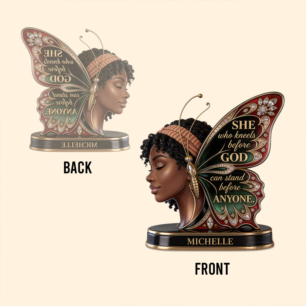 She Who Kneels Before God - Personalized African American Custom Shaped Acrylic Plaque