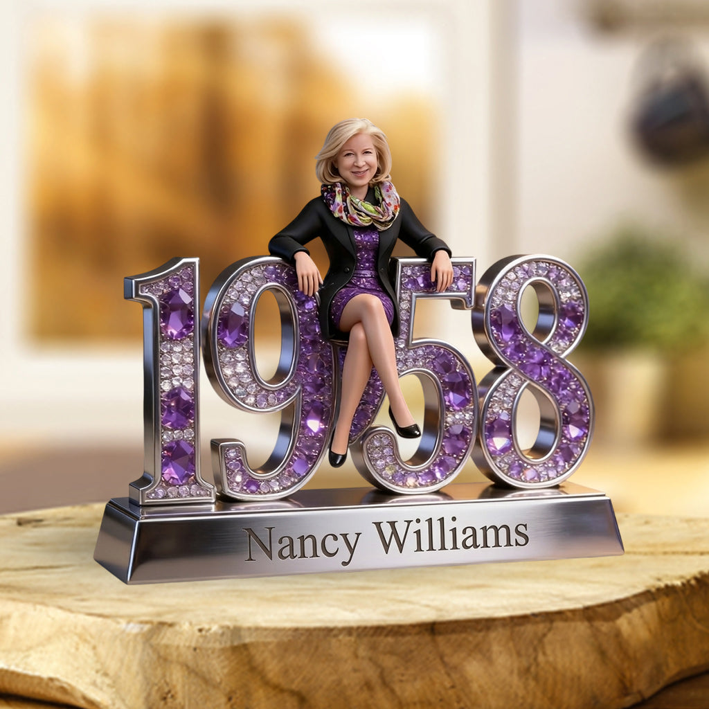 Photo and Year - Gift For Her - Personalized Birthday Custom Shaped Acrylic Plaque