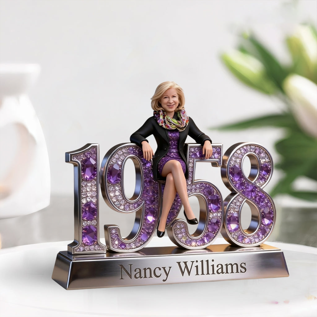 Photo and Year - Gift For Her - Personalized Birthday Custom Shaped Acrylic Plaque