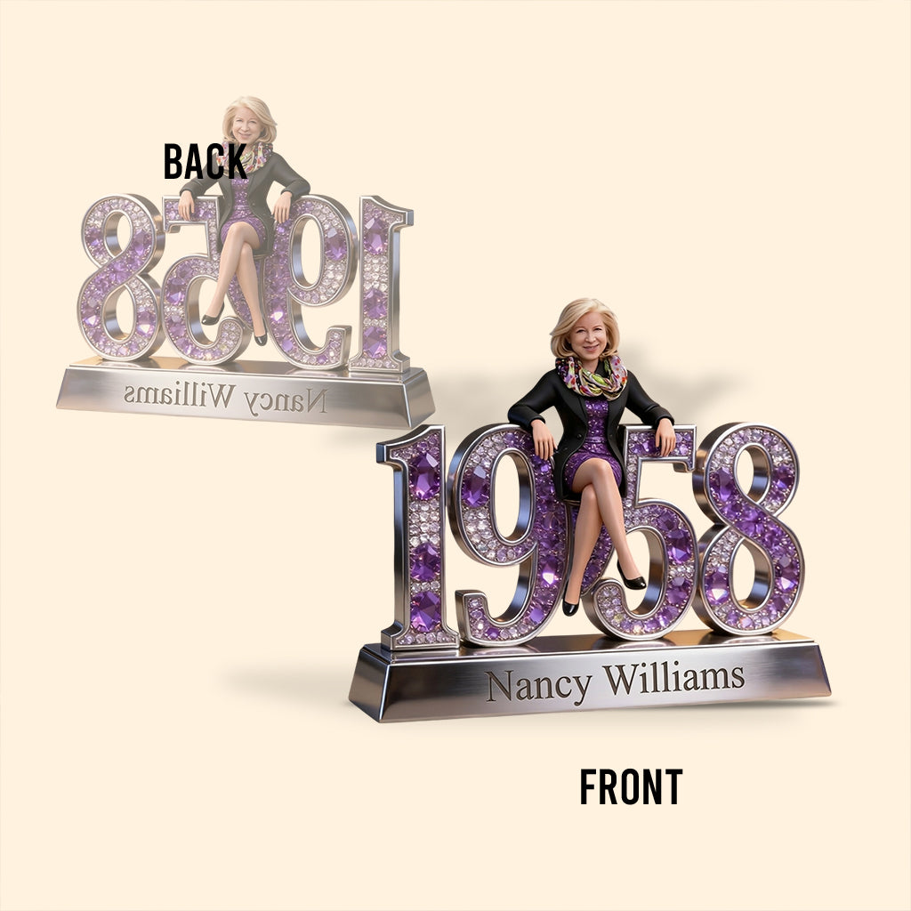 Photo and Year - Gift For Her - Personalized Birthday Custom Shaped Acrylic Plaque