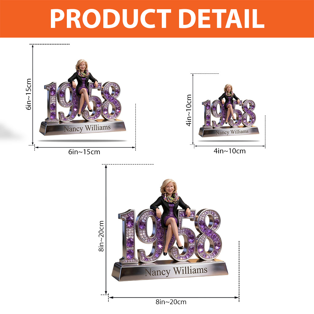 Photo and Year - Gift For Her - Personalized Birthday Custom Shaped Acrylic Plaque