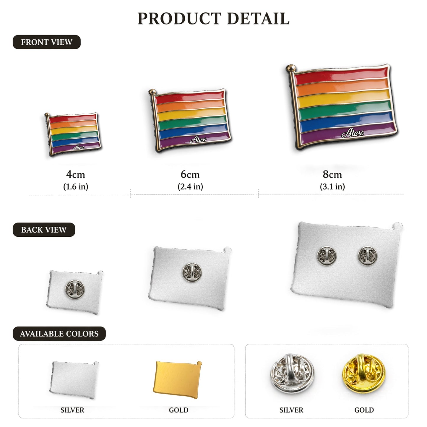 Proud Of Me - Personalized LGBT Support 3D Embossed Enamel Pin