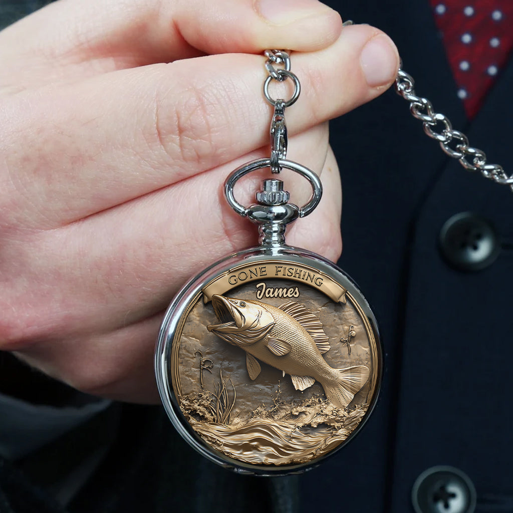 Gone Fishing - Personalized Fishing Pocket Watch