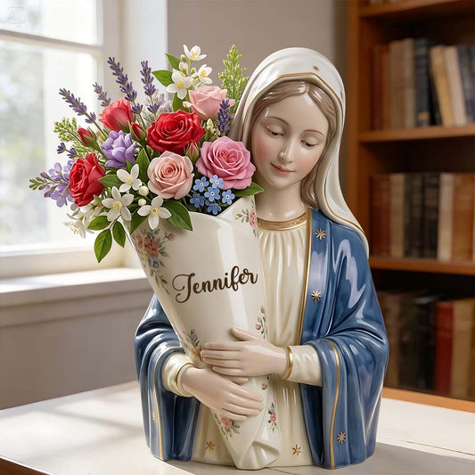 Virgin Mary's Grace - Personalized Christian Acrylic Flower Vase
