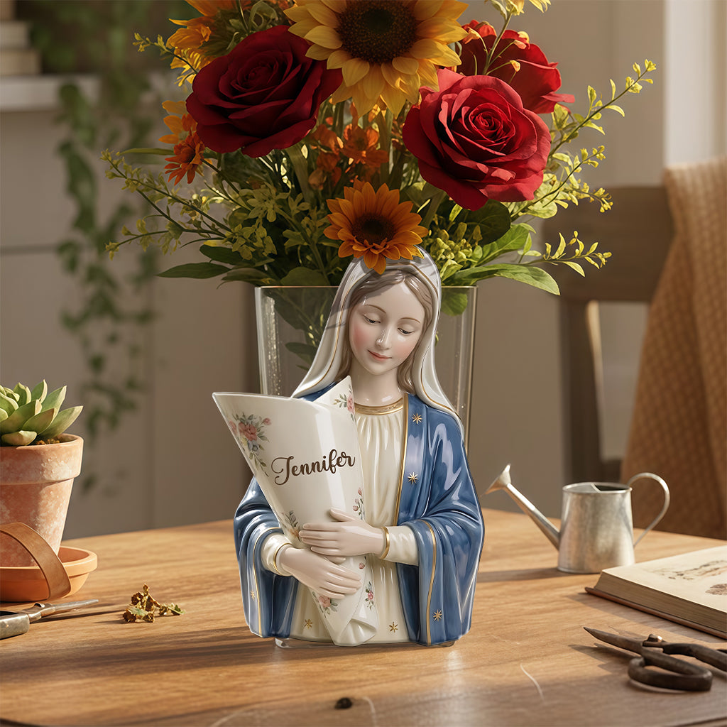 Virgin Mary's Grace - Personalized Christian Acrylic Flower Vase