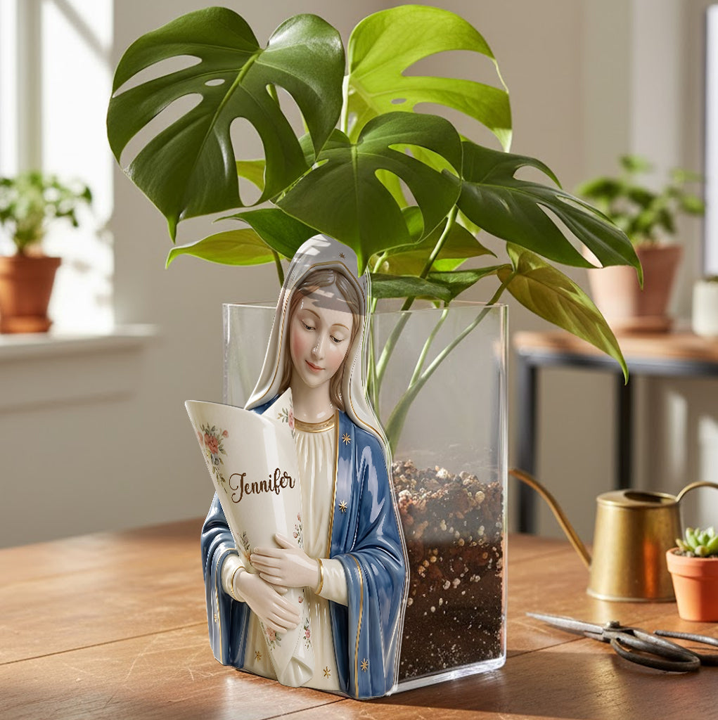 Virgin Mary's Grace - Personalized Christian Acrylic Flower Vase