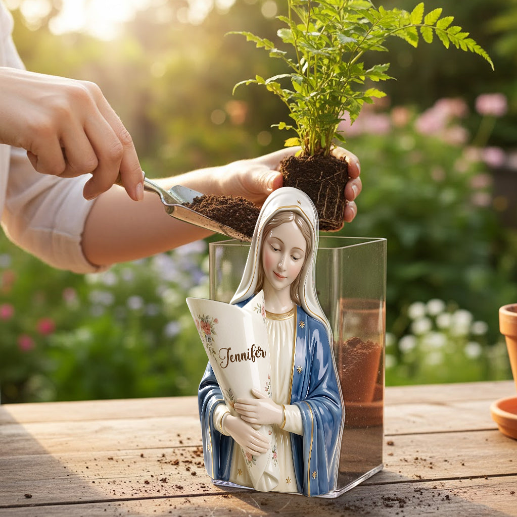 Virgin Mary's Grace - Personalized Christian Acrylic Flower Vase