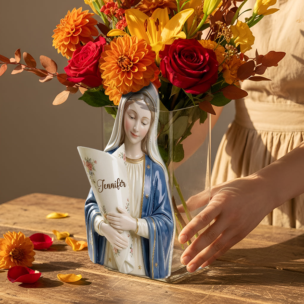 Virgin Mary's Grace - Personalized Christian Acrylic Flower Vase