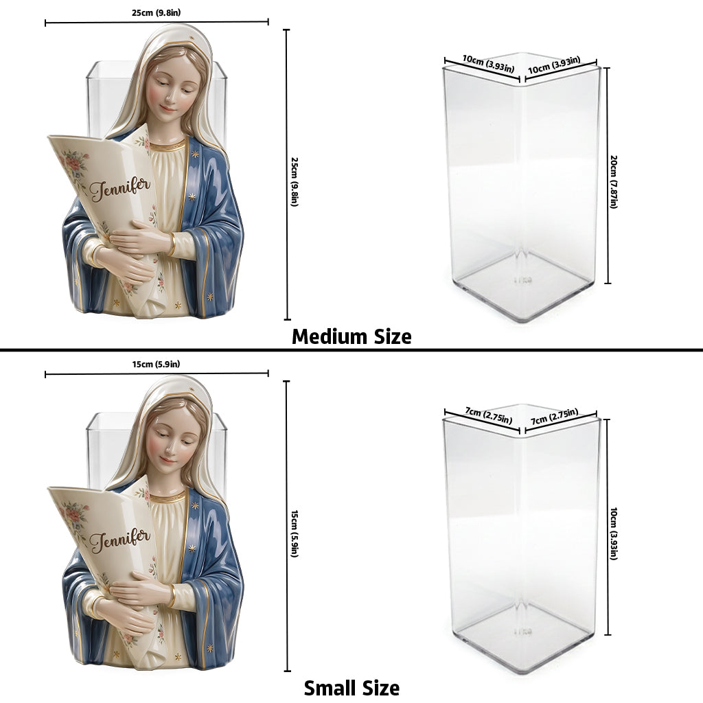 Virgin Mary's Grace - Personalized Christian Acrylic Flower Vase