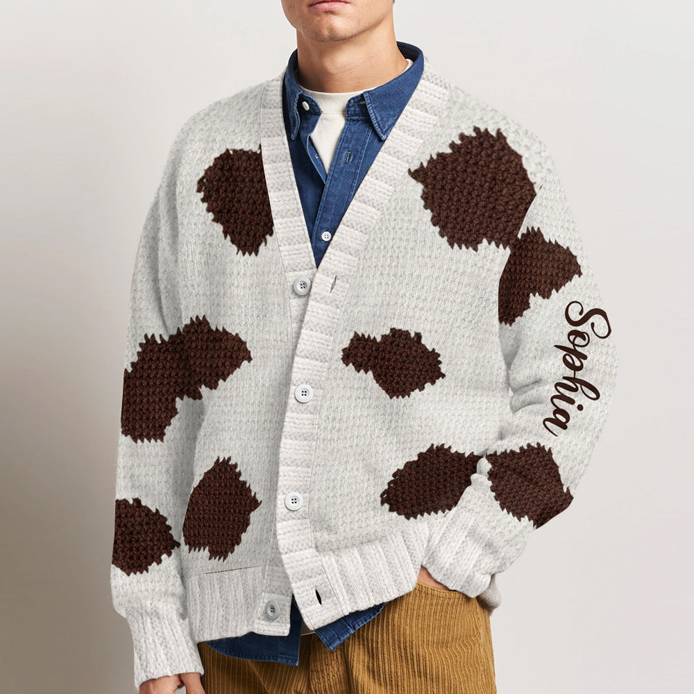 Love Highland Cows - Personalized Highland Cow Cardigan Sweater