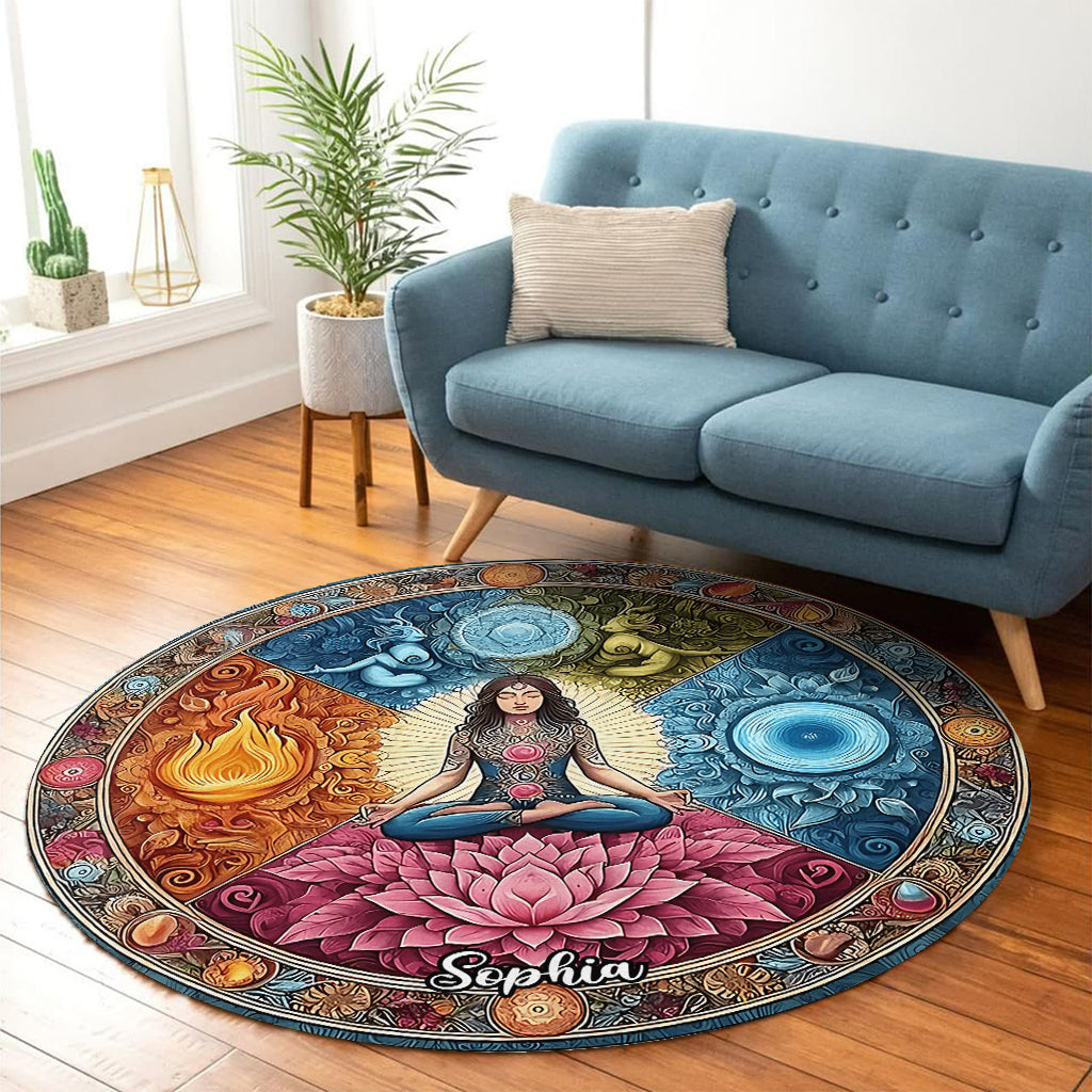 Meditation - Personalized Yoga Round Rug