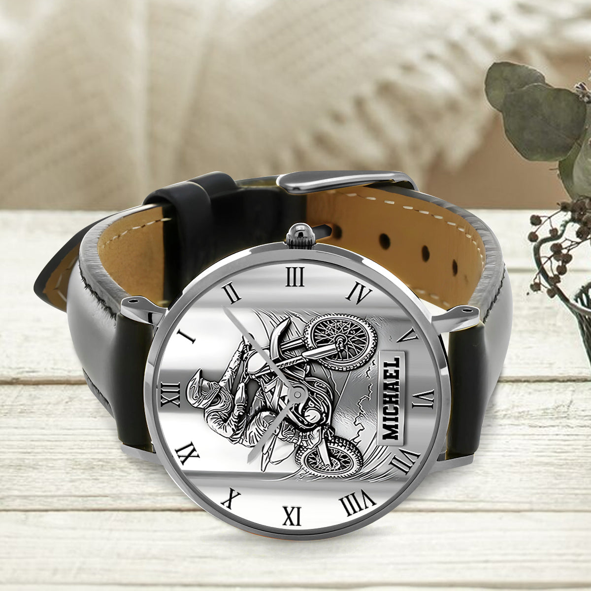 Metalic Dirt Bike/ Motocross - Personalized Dirt Bike Hand Watch