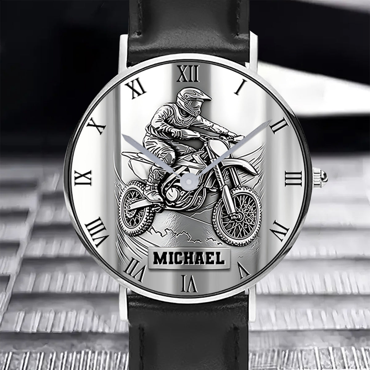 Metalic Dirt Bike/ Motocross - Personalized Dirt Bike Hand Watch