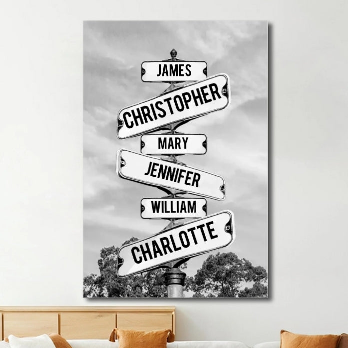 Personalized Street Sign Family Poster – A Unique Gift for Cherished Memories