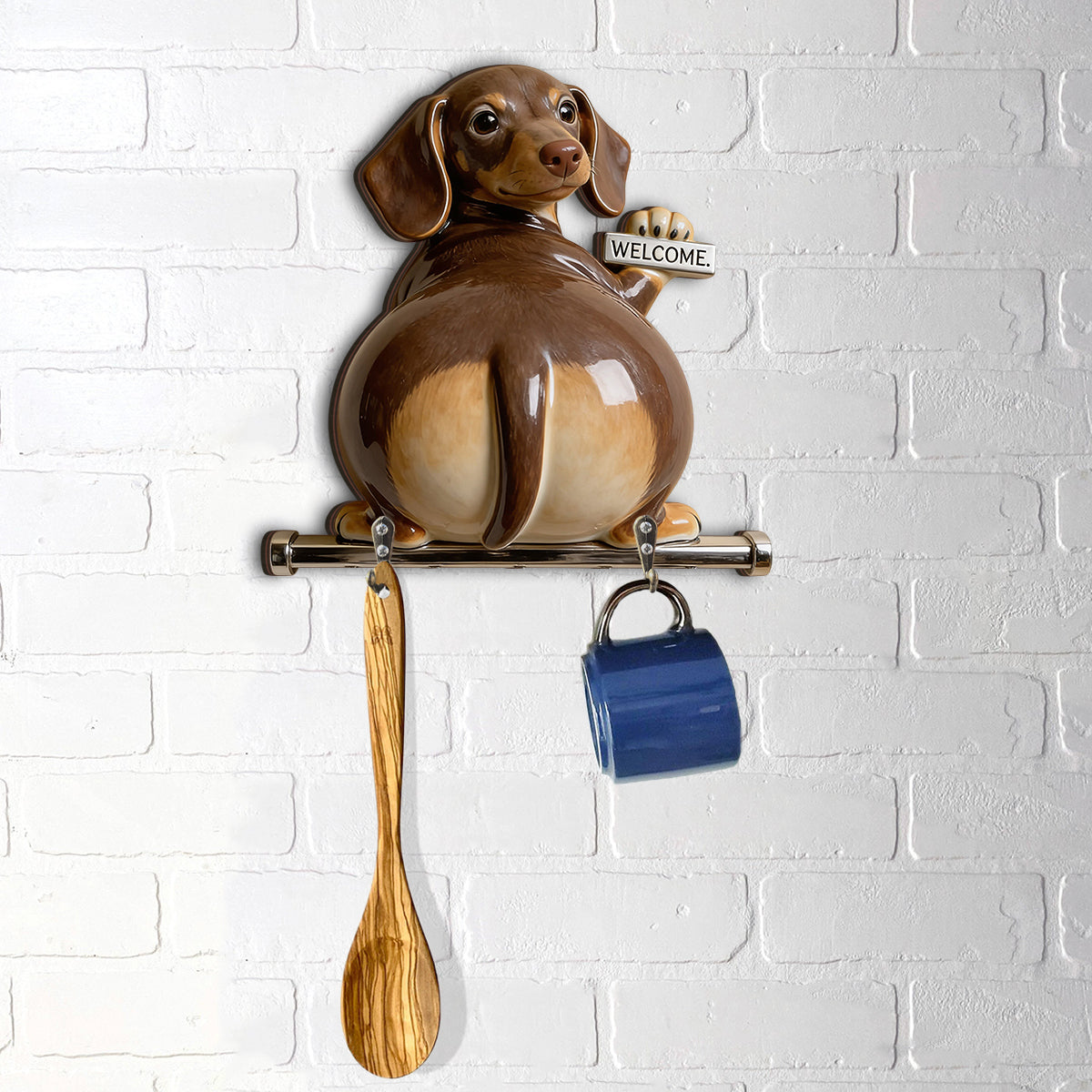 Welcome Home - Personalized Dog Custom Shaped Hanging Rack