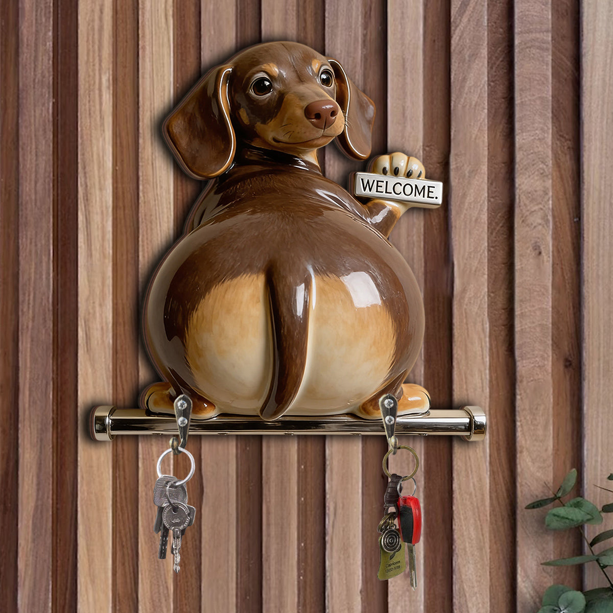 Welcome Home - Personalized Dog Custom Shaped Hanging Rack
