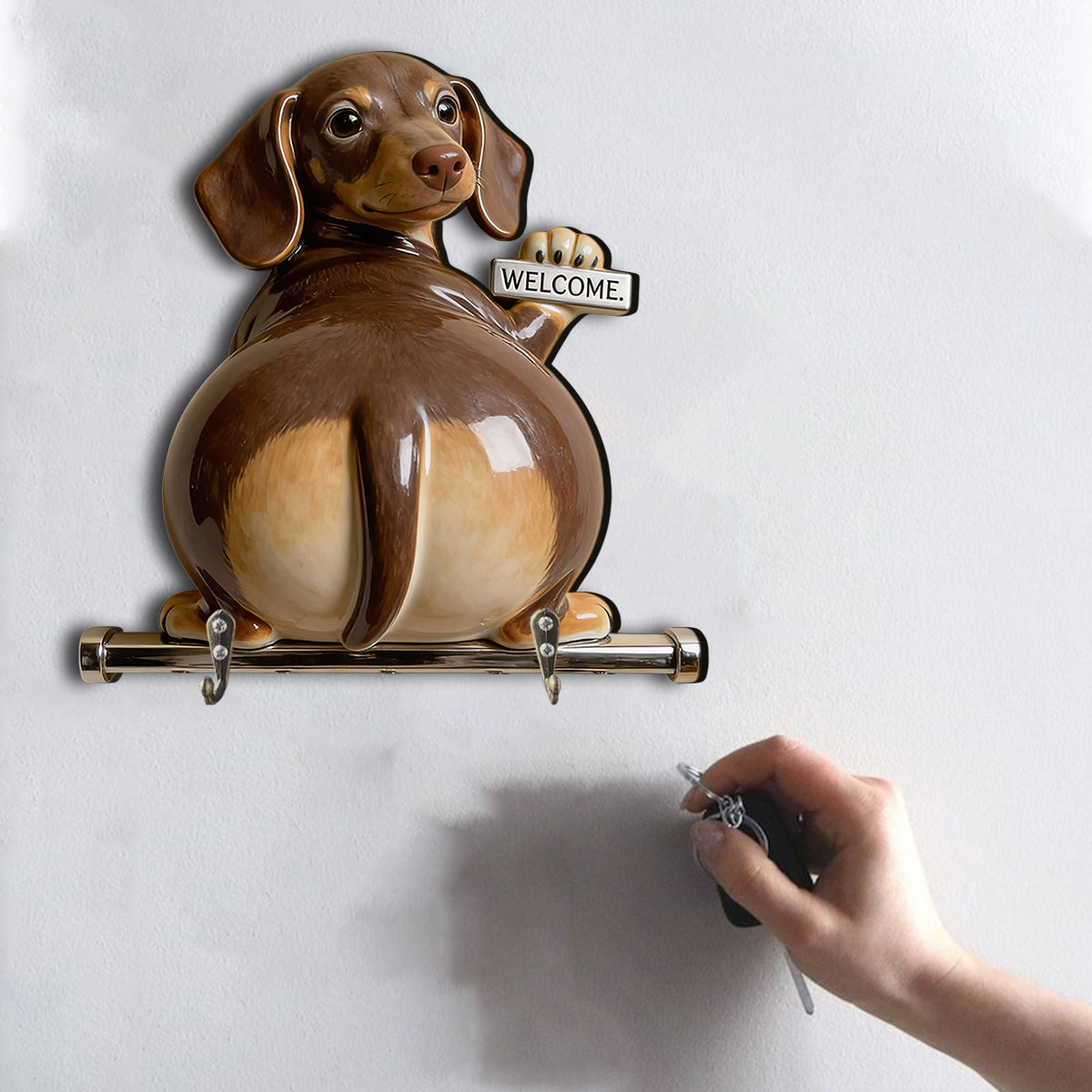 Welcome Home - Personalized Dog Custom Shaped Hanging Rack